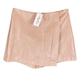 Skies Are‎ Blue Blush Vegan Leather Skort Style 73904 Medium NWT